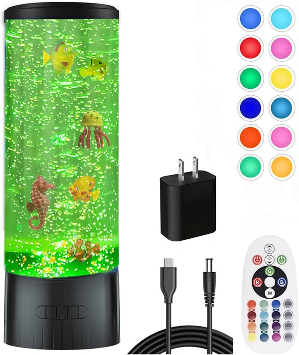 Moodeep Desktop Sensory Bubble Tube Lamp with Artificial Fish - Autism Anxiety Relief