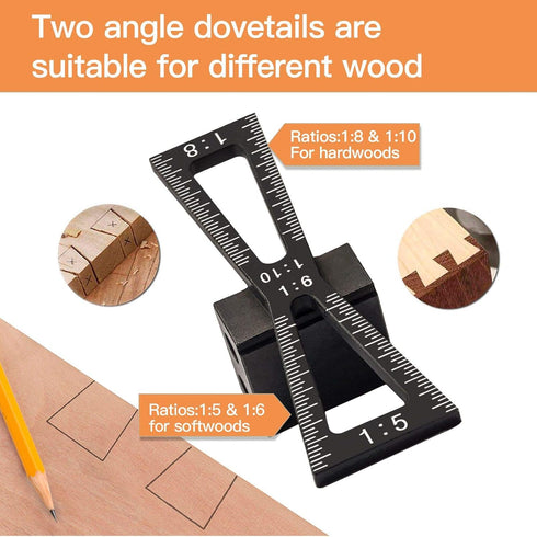 YOSELIN Dovetail Marking Jig Wheel Marking Gauge Tool Set, 1 Woodworking Pencil, 1 Wheel Cutter for Hardwood, 1 Bearing