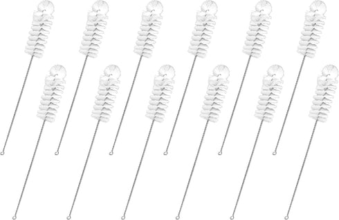EISCO (Pack of 12) Nylon Cleaning Brushes with Fan-Shaped Ends, 12.25" -