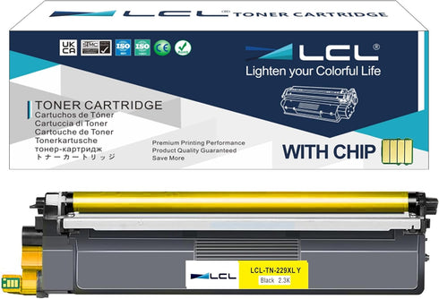 LCL TN229 TN229XL Yellow Toner Cartridge Compatible with Brother TN-229XL for MFC-L3780CDW HL-L3280CDW (1-Pack)