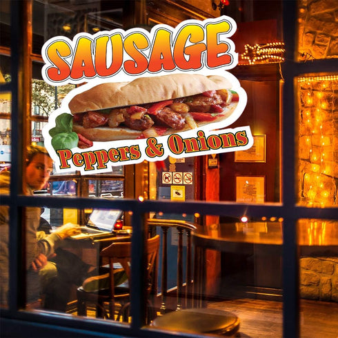 Fastasticdeals H41 24 Food Truck Decals Sausage Peppers & Onions Concession Restaurant Die-Cut Vinyl Sticker Sign in on