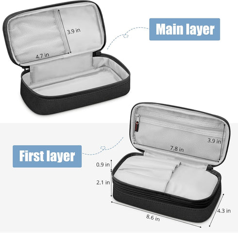FINPAC Large Capacity Pencil Case, Pen Pouch Organizer for Office, Stationery Storage for Women and Men, Don't Touch