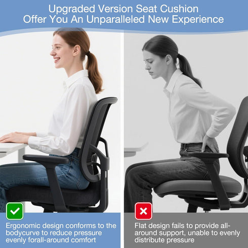 Tailbone Memory Foam Seat Cushion, Chair Cushion for Office Chair, Car Seat, Relieving Pressure Sciatica Back Pain