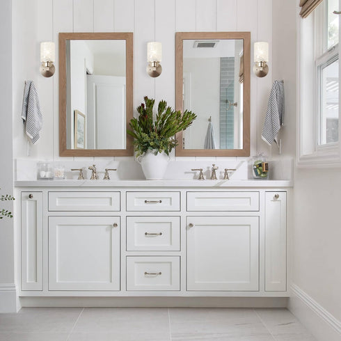 AL9082-W1 ALICE HOUSE Brushed Nickel Wall Sconce, Farmhouse Bathroom Wall Lamp, Modern Wall Lighting for Living Room
