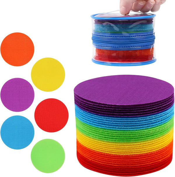 Carpet Dot Markers Colored - 36 Pcs 4 Inch Round Circles for Classroom Floor, Kids Preschool and Kindergarten (6 Colors)