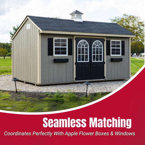 12" 43" 1 Shed Shutters Raised Panel W x H for Sheds, Playhouses, and Chicken Coops Pair (Black)