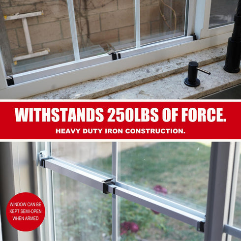 (14.25" 37") SecurityMan Window Security Bar - Easy Install for Horizontal/Vertical Windows - Adjustable Window Lock