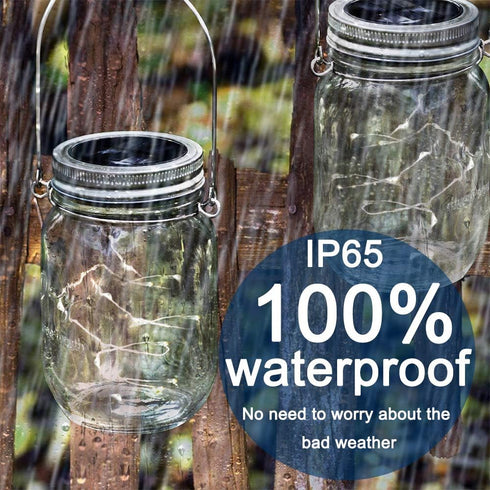 Solar Mason Jar Lights, 8 Pack 15 LED Waterproof Fairy Firefly Jar Lids String Lights (No Jars)