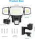 70W 7000LM IP65 6500K Olafus Motion Sensor Outdoor Light Plug in, Motion Flood Light Dusk to Dawn, LED Security Light