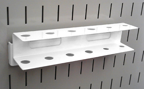 Wall Control Pegboard Screwdriver Holder Bracket, Slotted Metal Pegboard Accessory, White