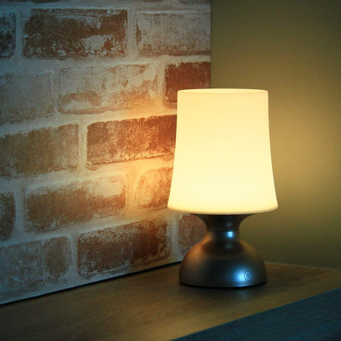 LED Gold and White Lamp,Battery Powered Night Light, Cordless Night Light, 100% Electrical Safety at Home, Minimalist Table Lamp, Decorative Gold Lamp by RiverLux