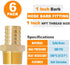 SUNGATOR Hose Barb Fittings, 1-Inch Barb to 1-Inch NPT, Brass Air Hose Repair Fitting Kit (6 Pack)