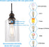 1-Pack Pendant Light Fixture, Adjustable Hanging Ceiling Lights, Anti-Rust Metal Hanging Light Fixtures with Clear