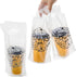 500 Pack 1-Cup Packaging 11.2 6 Lawei Handle Drinking Poly Bags, Clear Plastic Drinking Bags with Handle for Delivery