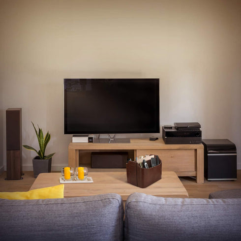 Londo Leather Remote Control Organizer and Caddy - Includes Tablet Slot