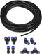 uxcell Pneumatic Air Hose Tubing, 4mm(5/32'') ID x 6mm(1/4'') OD, 10m/32.8Ft Pipe Black with Connect Fitting Kit