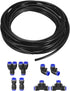 uxcell Pneumatic Air Hose Tubing, 4mm(5/32'') ID x 6mm(1/4'') OD, 10m/32.8Ft Pipe Black with Connect Fitting Kit