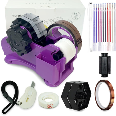 Heat Tape Dispenser Sublimation, Purple Multi-Roll Set, PreCut 1.4'' Pieces for Heat Transfer