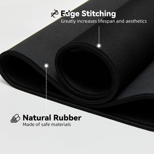 Large Gaming Mouse Pad, Durable Stitched Edges, Non-Slip Rubber Base, 31.5"x11.8"x0.12", Black