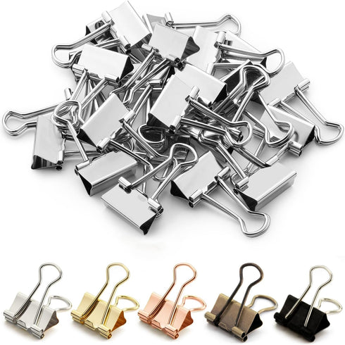 Mr. Pen Small Binder Clips, 50 Pack, 0.75 in, Silver, Micro Size