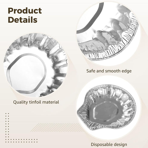 Deskium 200 Disposable Aluminum Foil Clam Shell Trays For Seafood, Mini Oyster And Scallop Shell Pans, Great