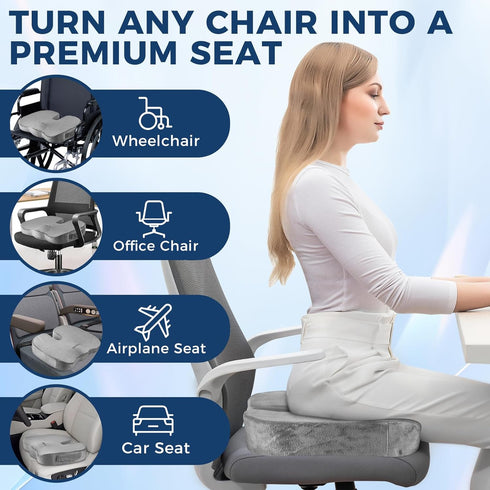 Generic Tailbone Gel Memory Foam Layer Wheelchair Cushion - Wheelchair Office Chair, Kitchen Chair, Car Seat - Pressure