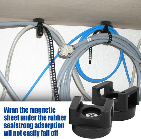 18lbs (22mm, Count, 20) Magnetic Cable Zip Tie Base, Heavy Duty Vertical Tension, Multipurpose Wire Clips Management