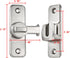 INIRET 90/180 Silvery Enhanced Security Flip Latch Lock - Heavy-Duty Degree Sliding and Swing Door Latch for Barns