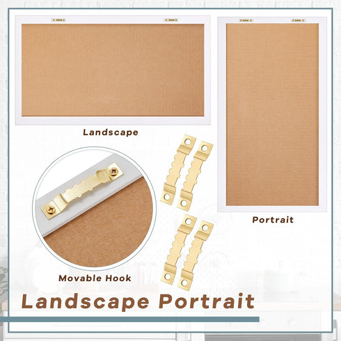 Sintuff 2 Pcs Framed Bulletin Board, Long Decorative Cork Board for Walls, Floral Print Vision Board