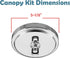 Aspen Creative 21507-31, 5-1/8" 1" Transitional Chandelier & Light Fixture Canopy Kit w/Collar Loop, Chrome, Diameter