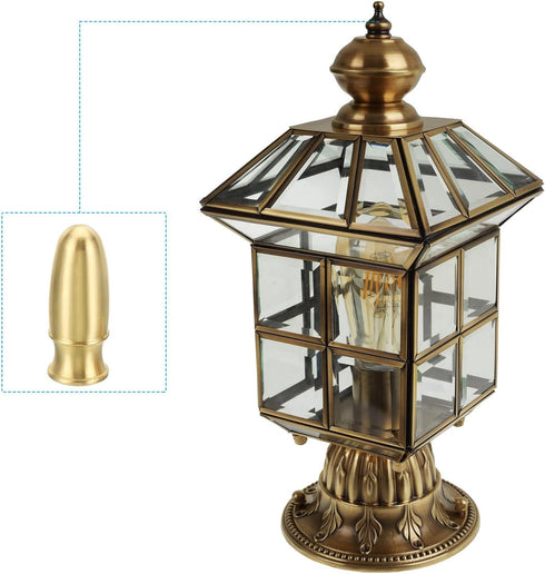 1.6" 1 Set 1/4-27 PATIKIL Tall Brass Lamp Finials Cap Knob, Lamp Screw Holder Tapped for Table and Floor Lamp Shade