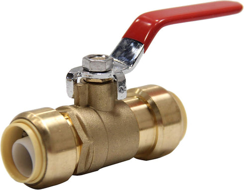 (Pack of 2) EFIELD 1/2 Inch Push-Fit Full Port Ball Valve for Hot and Cold Water with Disconnect Clip