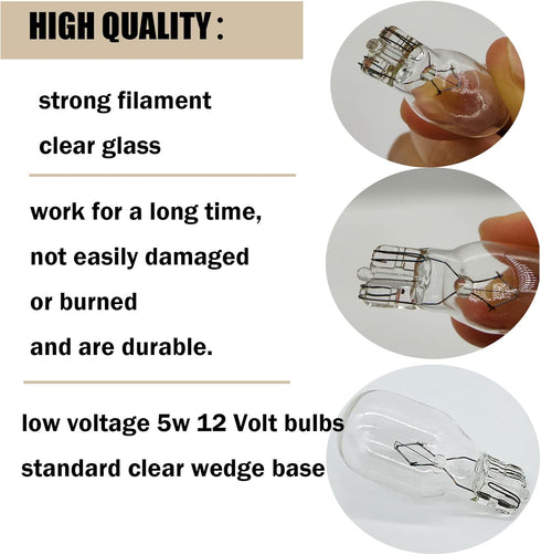 Landscape Light Bulbs For Philips 12 Volt 11 Watt T5 Wedge Base Low Voltage Lights Bulbs/ Garden Light Bulbs/ Deck Light Bulbs/ Yard Light Bulbs/ Malibu Bulbs - 20 Pack by TacParts