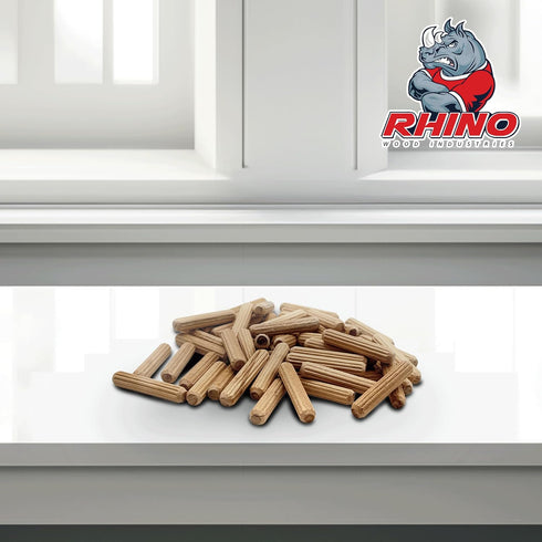 15/64" x 1 1/4" Wooden Dowel Pins - 100 Pack, Kiln Dried, Fluted, Beveled