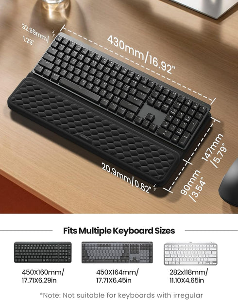Vaydeer Wrist Rest with Keyboard Stand, Computer Wrist Support Pad, Ergonomic Keyboard Riser Holder Lifter Tray