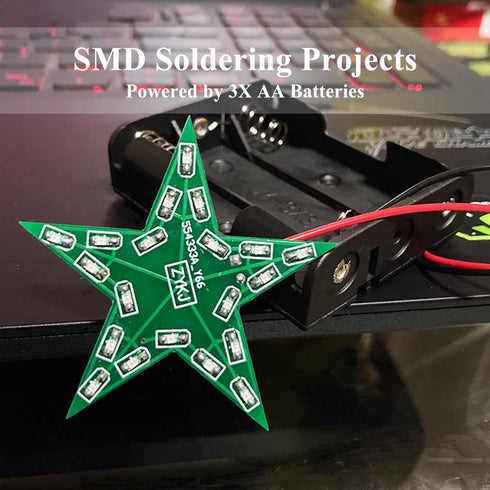 HUAGZIMO 4.5V Soldering Practice Kit Star Shaped LED Breathing Lamp Kit SMD Soldering Projects DC DIY Electronic DIY