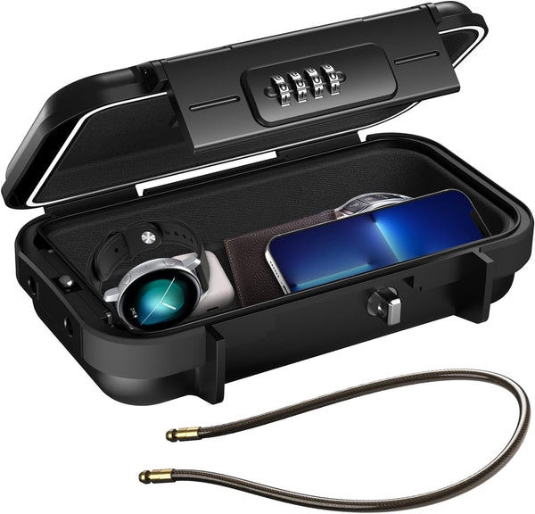 KeeKit Portable Safe Box, Waterproof Combination Key Lock Box for Personal Security, Key Storage for Travel, Beach, Home