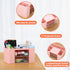 LETURE Desk Organizer with 2 Drawers, Plastic Pen Pencil Card Holder for Office Supplies, Home School (Pink)
