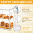 Corzeergi 4 Countertop, Bakery Display Case with Layers, Bread Box for Kitchen Clear Pastry Display Case, Cookie