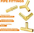 GASHER 8-Piece 3/8 Inch Brass Hose Barb Set - 90 Degree Elbow, Y-Shape Connector, Multi-Purpose Fuel/AIR/Water