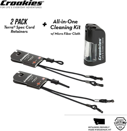 (Two-Pack) Croakies Terra Spec Cords Adjustable Sport Eyewear Retainer
