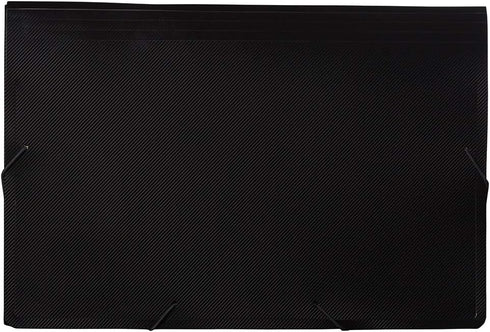 JAM PAPER Accordion Folders, 13 Pocket Plastic Expanding File, Legal Size, Black, Sold Individually