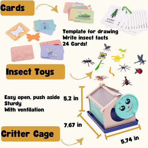 MAVE SPARKS 63 Kids Bug Catching Kit PCS Bug Catcher Kit with Bug Cage, Kid Explorer Kit, Outdoor Explorer Kit, Bug