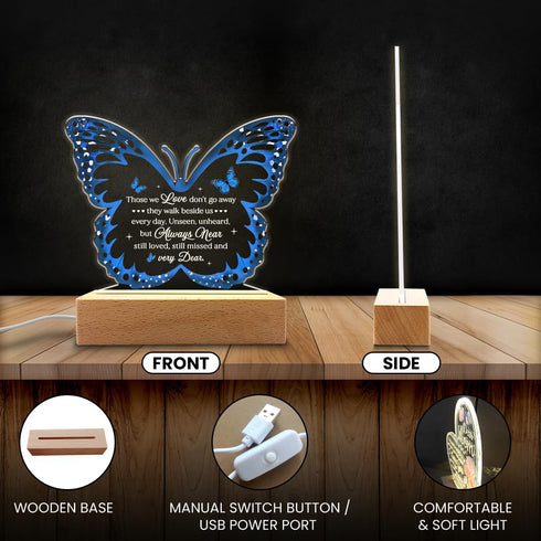 SANDJEST Memorial Butterfly Night Light - Sympathy Gifts for Loss of Loved One - Those We Love Don't Go Away Acrylic