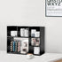 MASAKA B&W Large Desktop Organizer Storage Shelf for Office Supplies, DIY Wood Bookshelf, Black