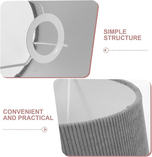 7.27" MAGICLULU Fabric Lampshade Replacement for Table and Floor Lamps, Gray Barrel Cover, Diameter, Suitable
