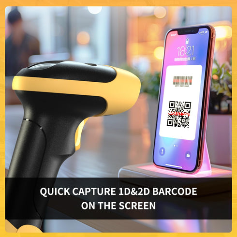 NetumScan 1D 2D Handheld USB Barcode Scanner Reader for Computers, Handheld Wired Automatic QR Bar Code Scanners