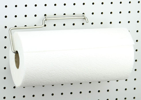 RightArrange One-Handed Tear Pegboard Paper Towel Holder - Stainless Steel for Kitchen, Garage, Craft Room