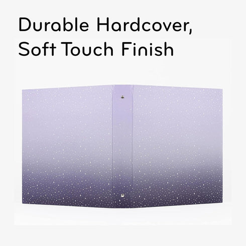 U Brands Eco-Conscious Celestial 1" Binder, Purple with Gold Metal O-Rings