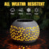2 Pcs Solar Table Lantern Outdoor Waterproof Flickering Flame Solar Powered LED Light Decorative Metal Outdoor Lamp
